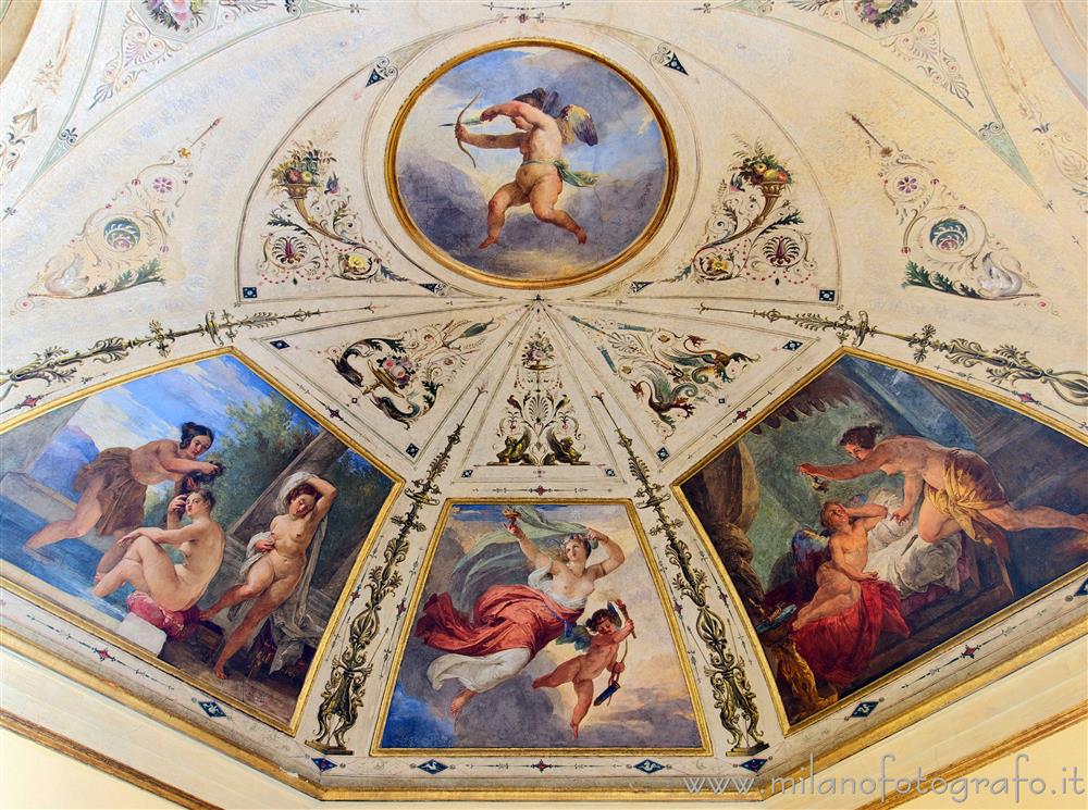 Milan (Italy) - Detail of the ceiling of the second boudoir of Palazzo Serbelloni